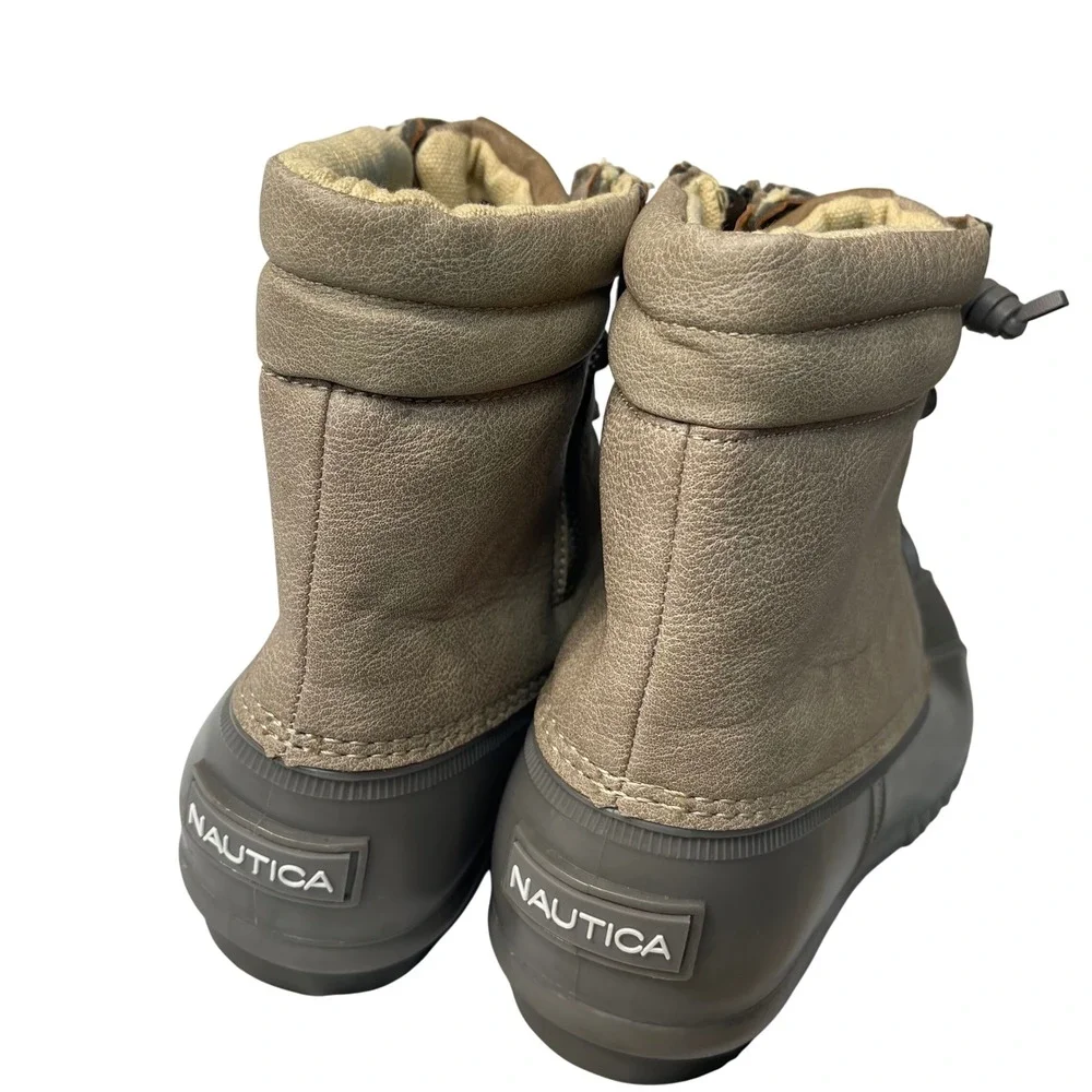 Nautica‎ Women's Waterproof Duck Boots Taupe Zip Lace Up Size 11